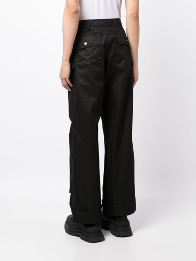 Shop Simone Rocha Panelled Straight-leg Trousers In Black