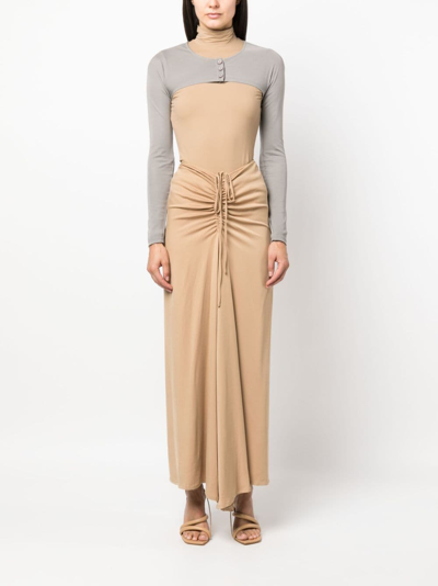 Christopher Esber Long-sleeve Cropped Top In Grey