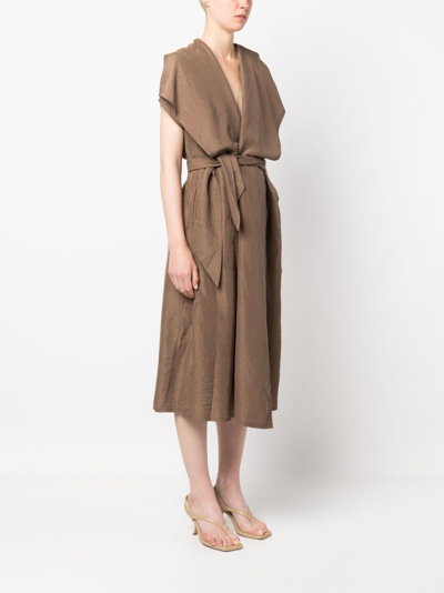 Shop Dušan Short-sleeve Silk Gilet In Brown