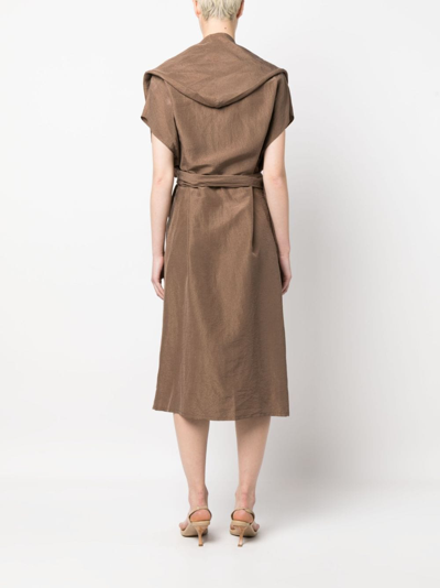 Shop Dušan Short-sleeve Silk Gilet In Brown