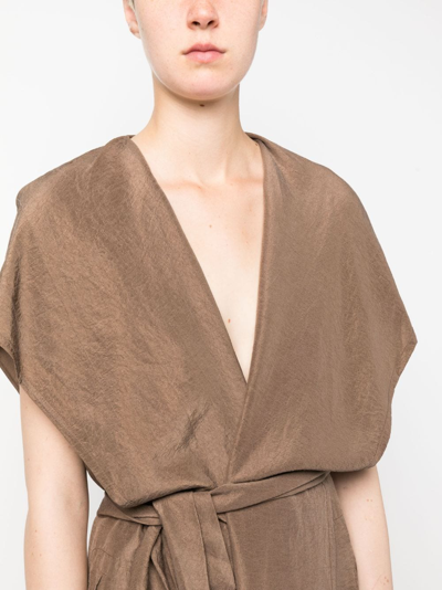 Dušan Short-sleeve Silk Gilet In Brown