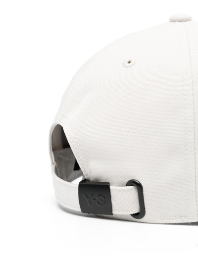 Shop Y-3 Logo-embroidered Baseball Cap In Neutrals