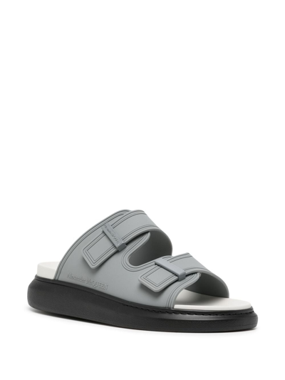 Shop Alexander Mcqueen Hybrid Double-strap Sandals In Grey