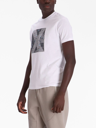 Shop Armani Exchange Graphic-print Cotton T-shirt In White