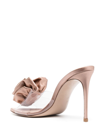 Shop Le Silla Rose 110mm Floral-appliqué Sandals In Pink