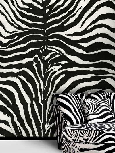 Shop Dolce & Gabbana Zebra-print Wallpaper In Black