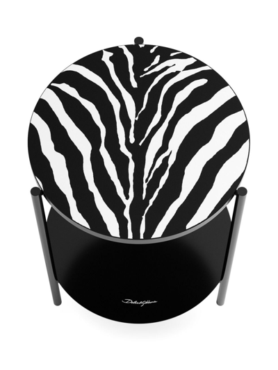 Shop Dolce & Gabbana Amore Zebra-print Coffee Table In Black