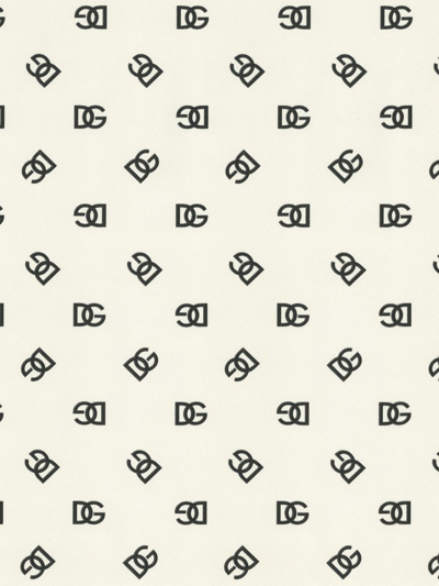 Shop Dolce & Gabbana Monogram Logo-print Wallpaper In White