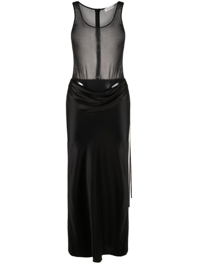 Shop Christopher Esber Cut-out Silk-satin Maxi Dress In Black