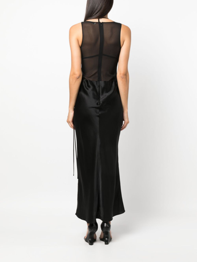 Shop Christopher Esber Cut-out Silk-satin Maxi Dress In Black