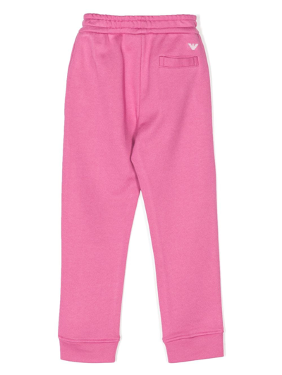 Shop Emporio Armani Logo-print Drawstring Track Pants In Pink