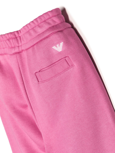 Shop Emporio Armani Logo-print Drawstring Track Pants In Pink