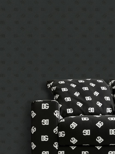 Dolce & Gabbana Monogram Logo-print Wallpaper In Black