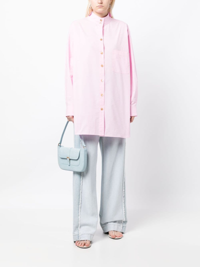 Shop Rejina Pyo Townes Reversible Cotton Shirt In Pink
