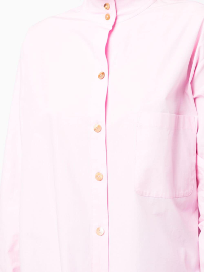 Rejina Pyo Townes Oversized Reversible Cotton Shirt In Pink