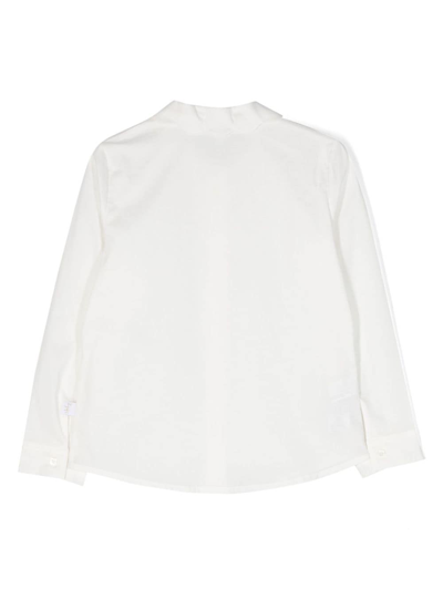 Shop Il Gufo Scallop-collar Stretch-cotton Shirt In White