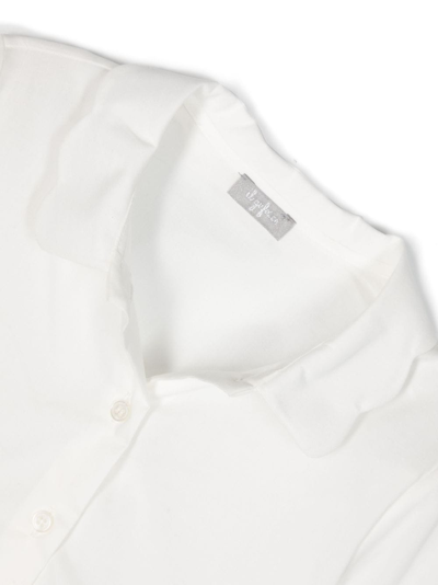 Shop Il Gufo Scallop-collar Stretch-cotton Shirt In White