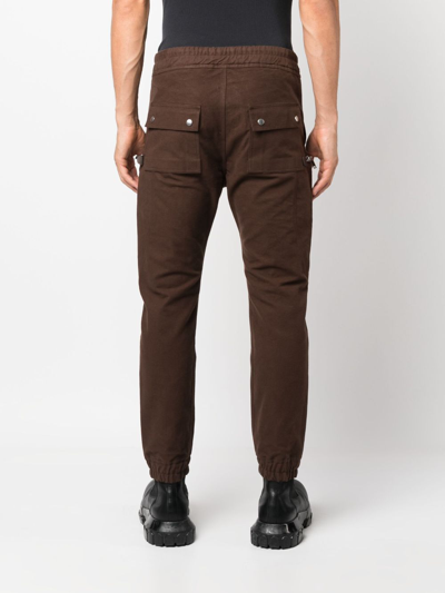 Shop Rick Owens Drawstring Tapered Trousers In Brown