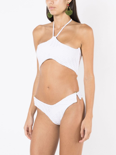 Shop Amir Slama Woven Halterneck One-piece In White