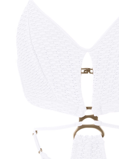 Amir Slama Woven Cut-out One-piece In White