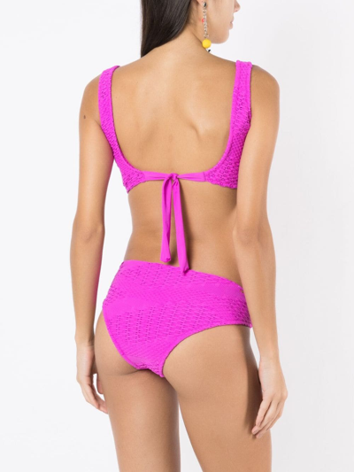 Amir Slama Woven Cut-out Bikini Set In Pink