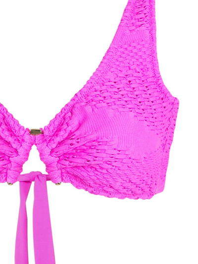 Amir Slama Woven Cut-out Bikini Set In Pink