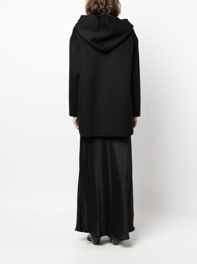 P.a.r.o.s.h Zip-up Hooded Wool Jacket In Black