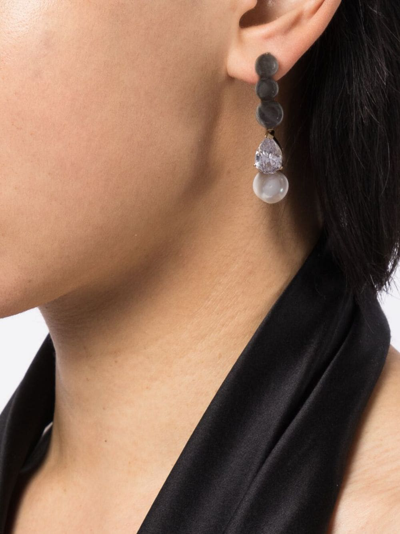 Shop Completedworks P97 Dropped Earrings In Grey