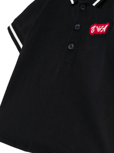 Shop Emporio Armani Logo-patch Cotton Polo Shirt In Black