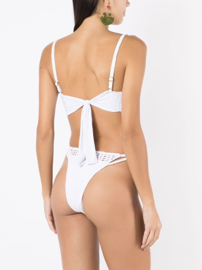 Shop Amir Slama Open-knit Cut-out One-piece In White