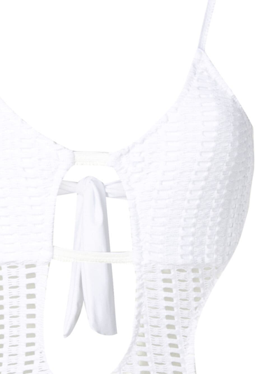 Shop Amir Slama Open-knit Cut-out One-piece In White