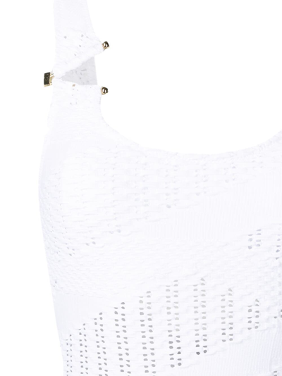 Amir Slama Open-knit Square-neck One-piece In White