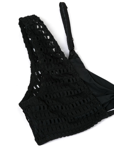 Amir Slama Open-knit Layered Bikini Set In Black