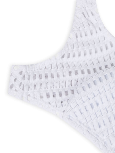 Amir Slama Open-knit Crossover-straps One-piece In White