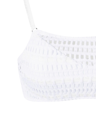 Shop Amir Slama Open-knit Bikini Set In White