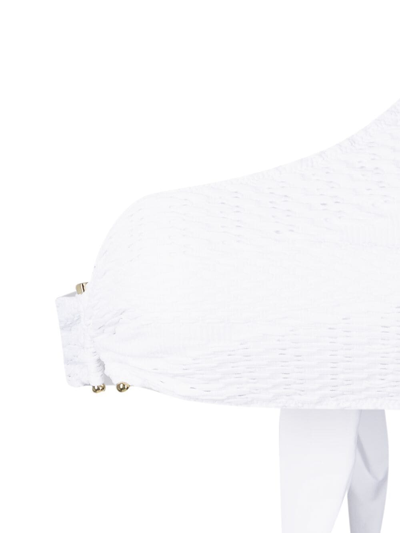Shop Amir Slama Open-knit Off-shoulder Bikini Set In White
