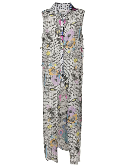 Shop Amir Slama Graphic-print Sleeveless Dress In Multicolour