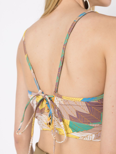 Shop Amir Slama Arrow-print Cropped Cami Top In Multicolour