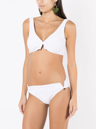 Amir Slama Plunge-style Stretch Bikini In White