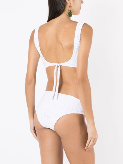 Amir Slama Plunge-style Stretch Bikini In White
