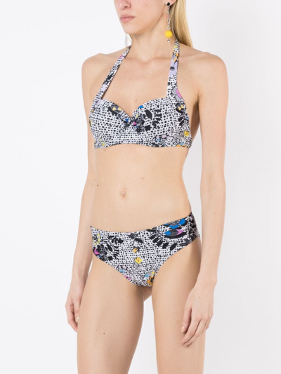 Amir Slama Floral-print Halterneck Bikini In Multicolour