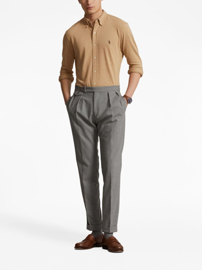 Polo Ralph Lauren Polo Pony-embroidered Cotton Shirt In Brown