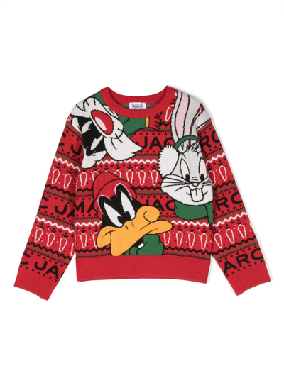 Shop Marc Jacobs X Looney Tunes Intarsia-knit Jumper In Red