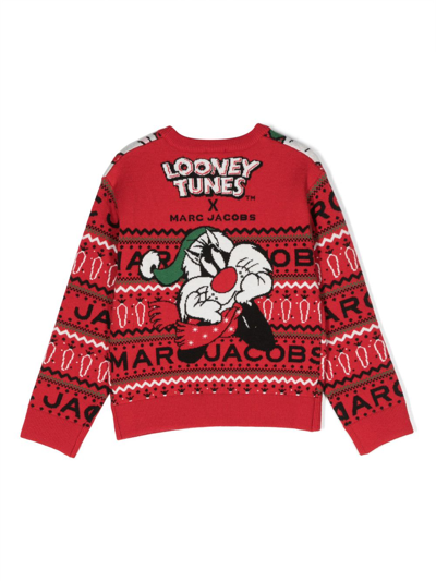 Shop Marc Jacobs X Looney Tunes Intarsia-knit Jumper In Red