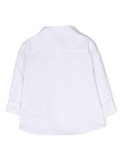 Shop Moschino Teddy Bear-motif Cotton Shirt In White