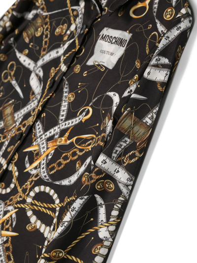 Shop Moschino Graphic-print Long-sleeve Shirt In Black