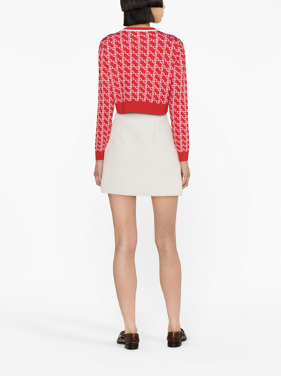 Shop Patou Logo-jacquard Merino Wool Jumper In Red