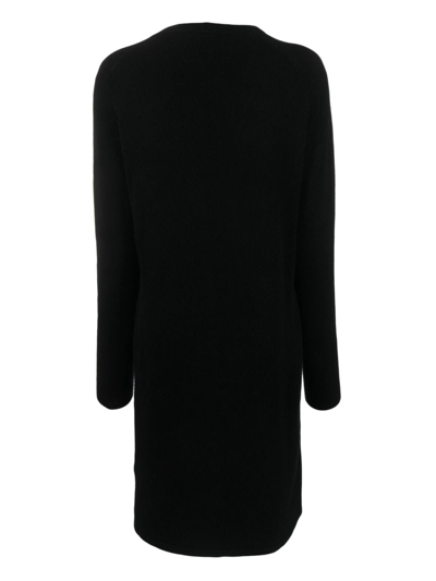 Shop Seventy Open-front Long-sleeve Cardi-coat In Black