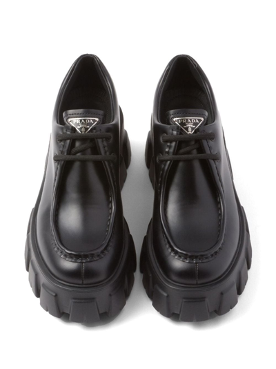 Prada Loafer Aus Weichem, Gepolstertem Nappa-leder In Black