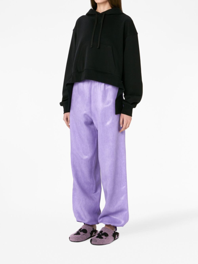 Shop Jw Anderson Drawstring-hem Wide-leg Trousers In Purple